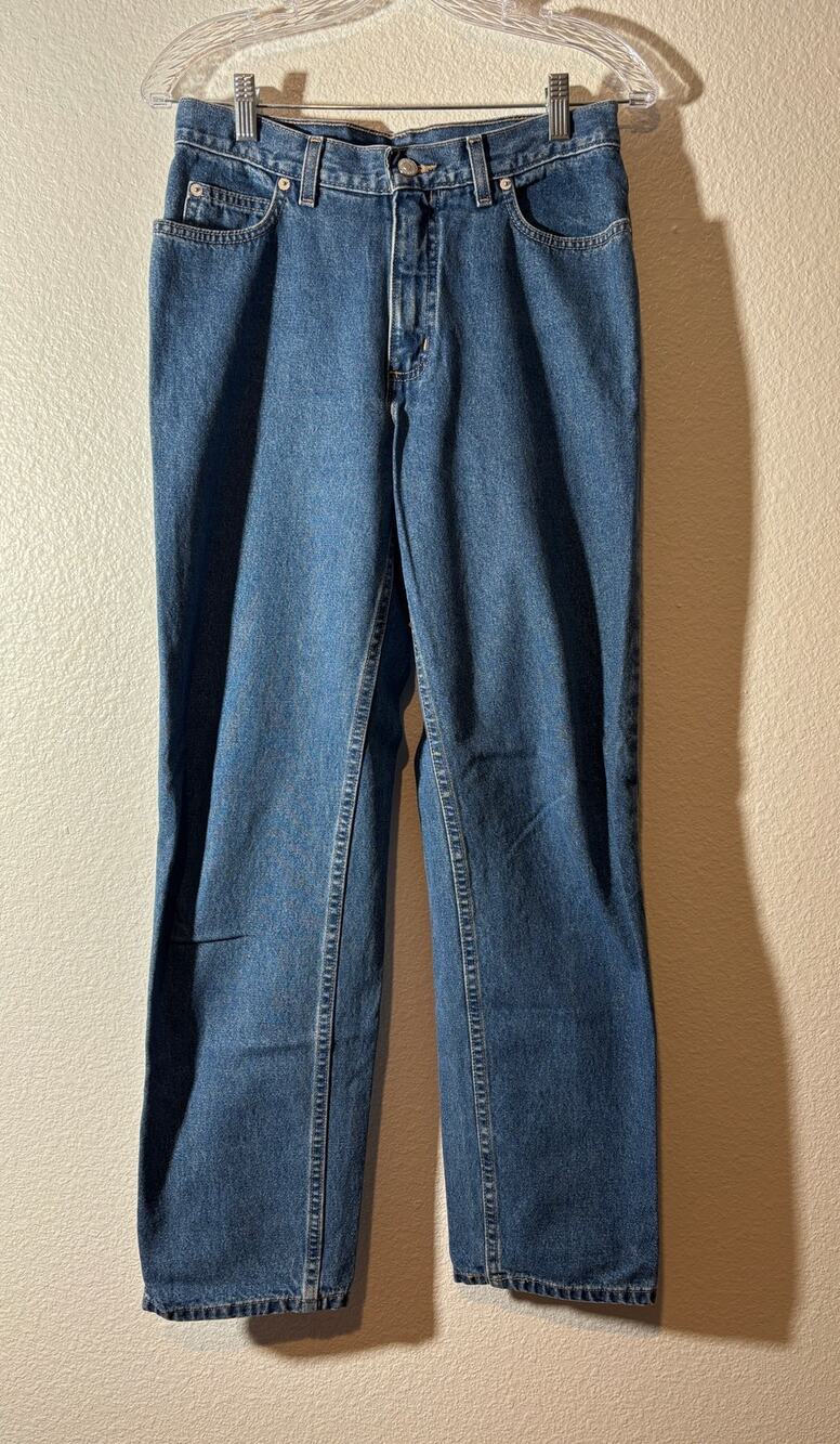 Lands' End Women's Size 6 Straight Leg Medium Wash Denim Blue Jeans